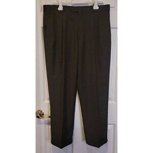 Perry Ellis America Mens 38x30 Brown Dress Pants Pleated‎ Cuffed EUC 300 80s
